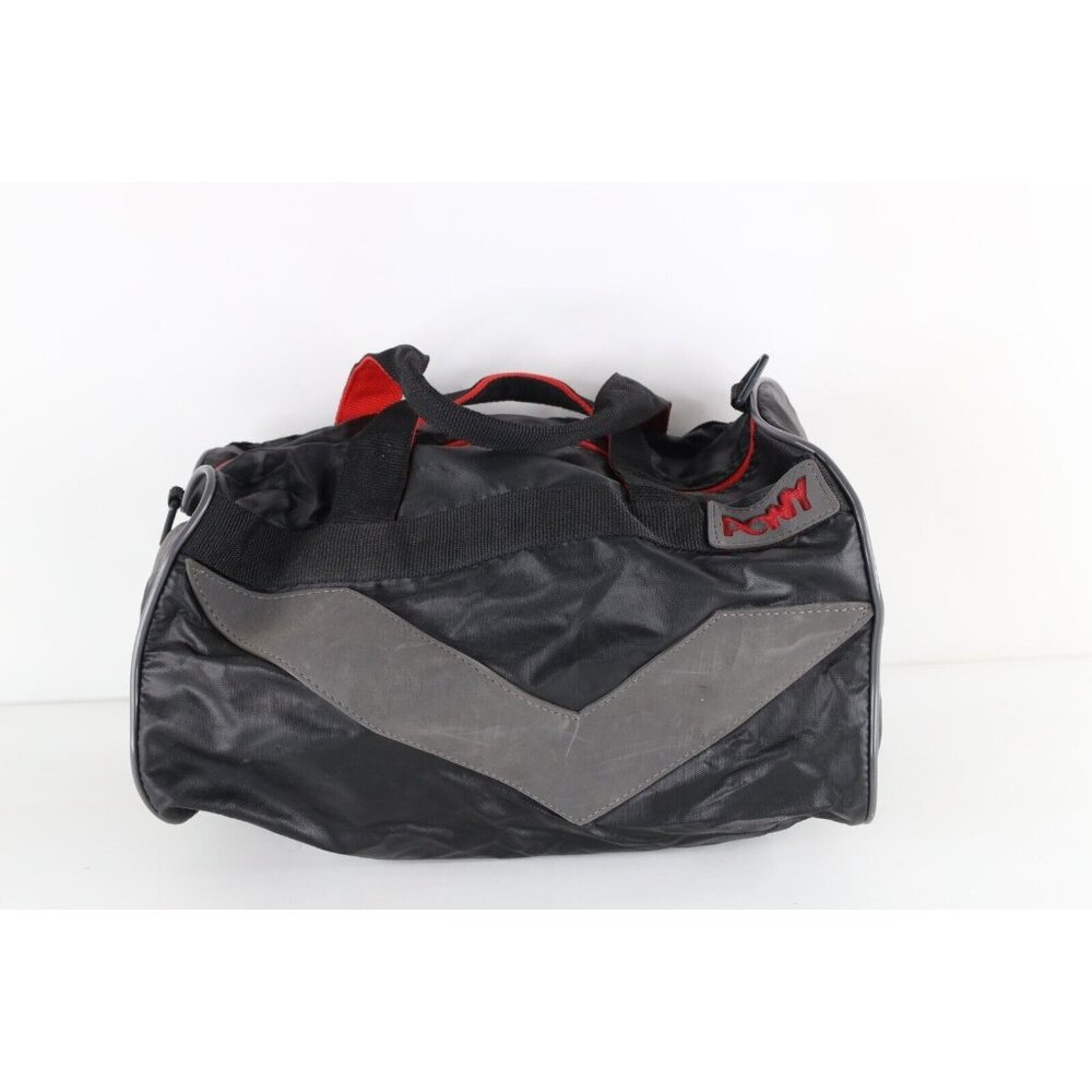 Vintage 80s 90s Pony Distressed Spell Out Handled Gym Duffel Bag Carry On Black